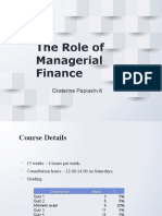 The Role of Managerial Finance: Ekaterine Papiashvili