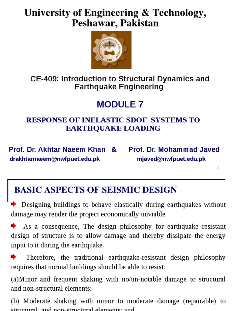 Response of Inelastic SDOF Systems To Earthquake Loading | PDF ...