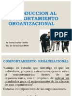 Introduccion Al Comportamiento Organizacional: Ps. Diana Dueñas Castillo Esp. en Gerencia de RRHH