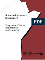 Sciences de La Nature, Secondaire 1, Programme D'études