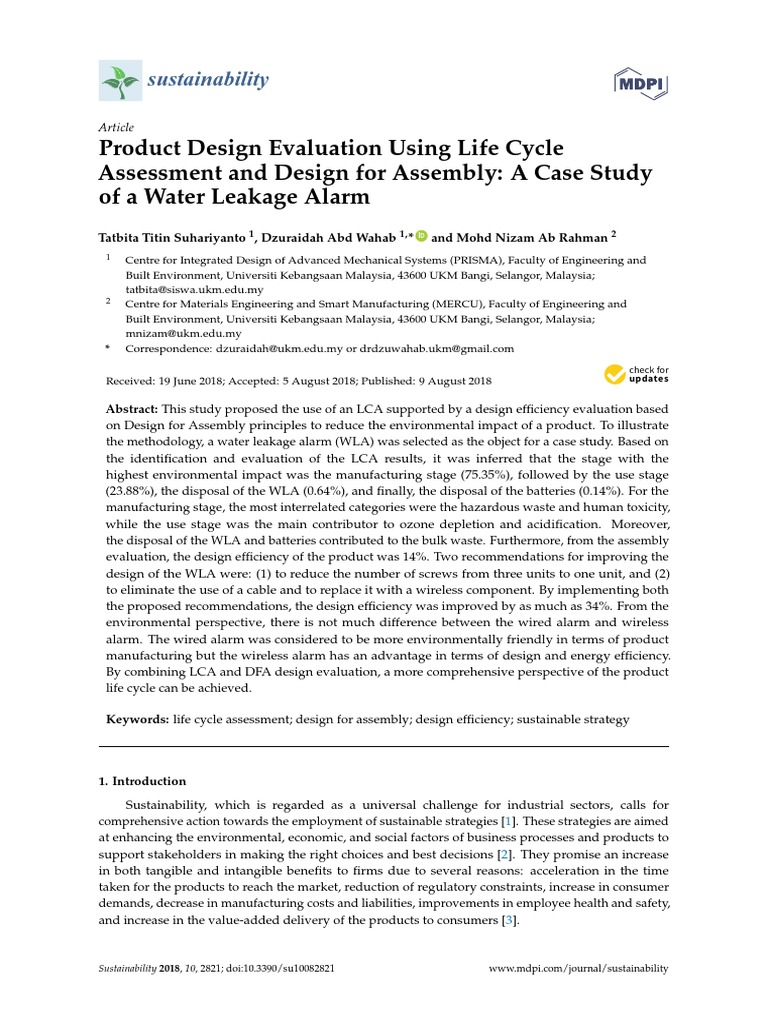 Sustainability 10 02821 v2 | PDF | Life Cycle Assessment | Production ...
