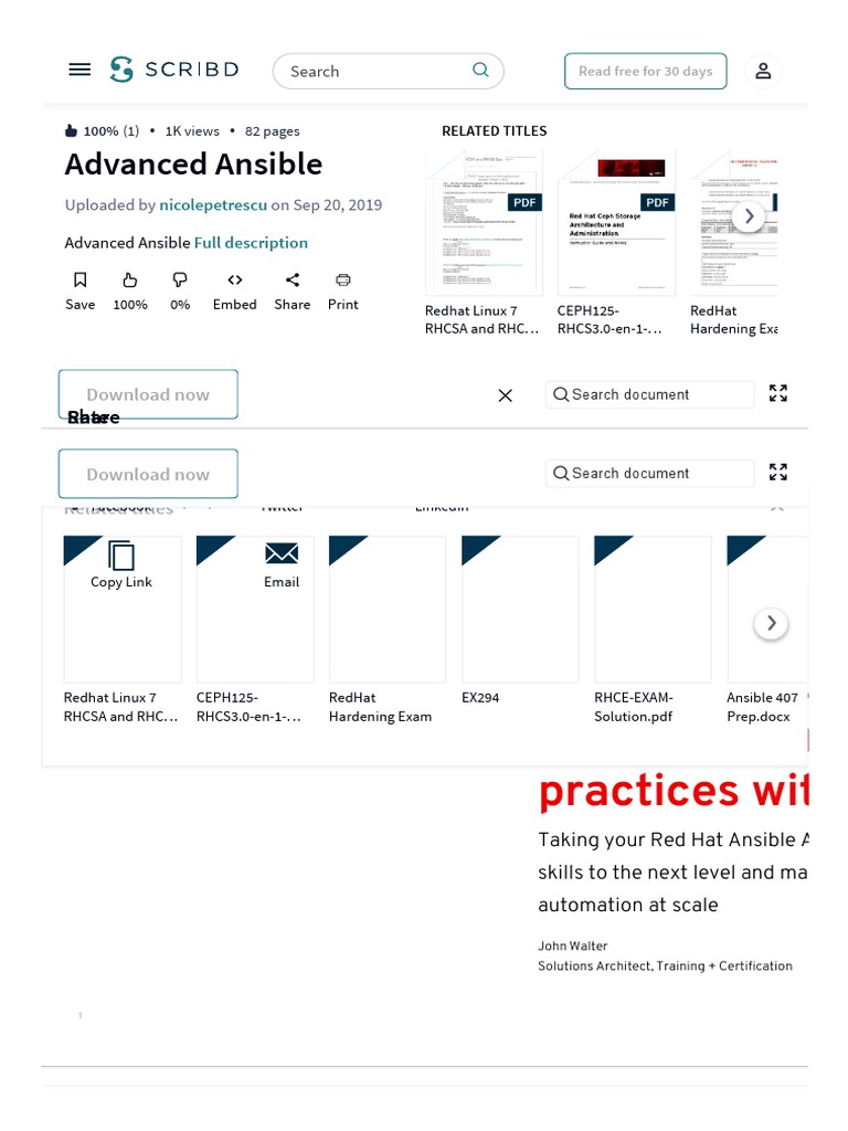 Advanced Ansible Training Guide | PDF | Red Hat | Online Services