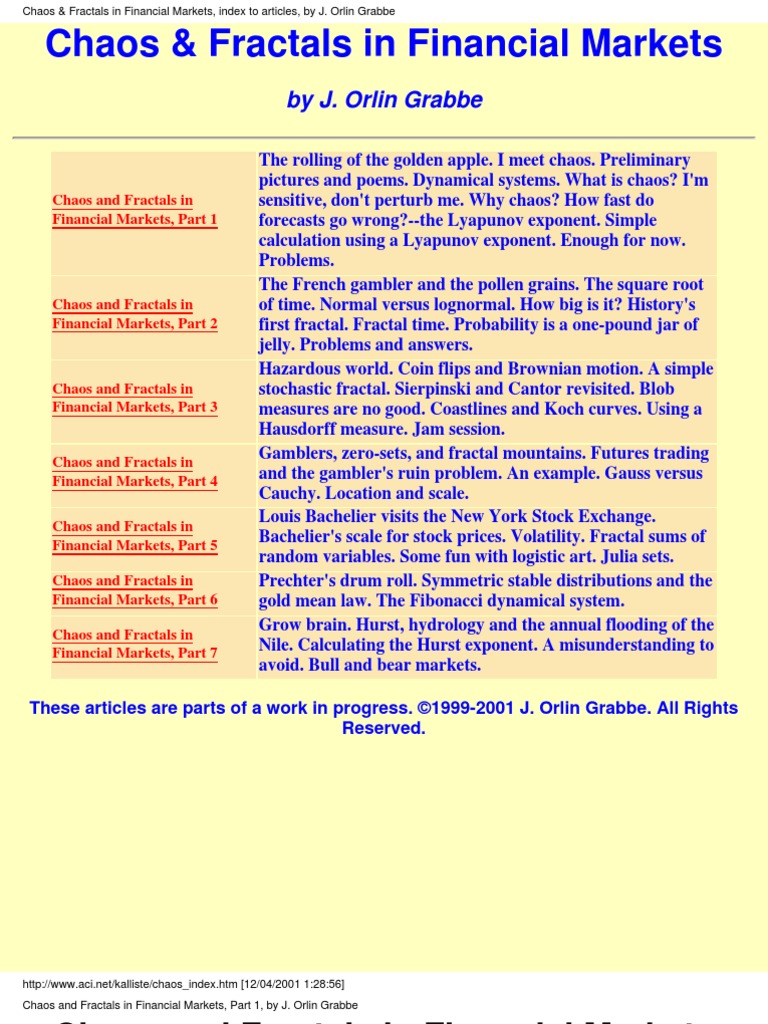 Chaos & Fractals in Financial Markets | PDF | Chaos Theory | Attractor