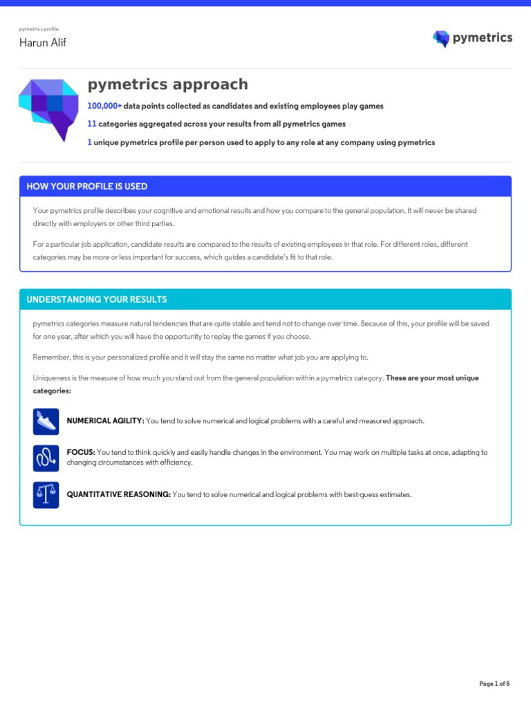 Factor Trait Report - Harun Alif | PDF | Risk | Intention