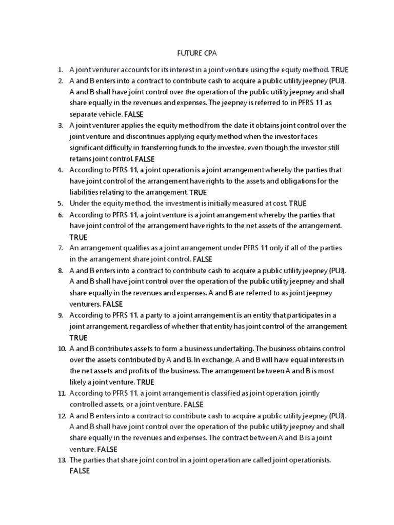 Business Combination Exercise PDF Joint Venture Equity (Finance)