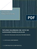 Mga Anyo NG Samahang Pangkalakalan