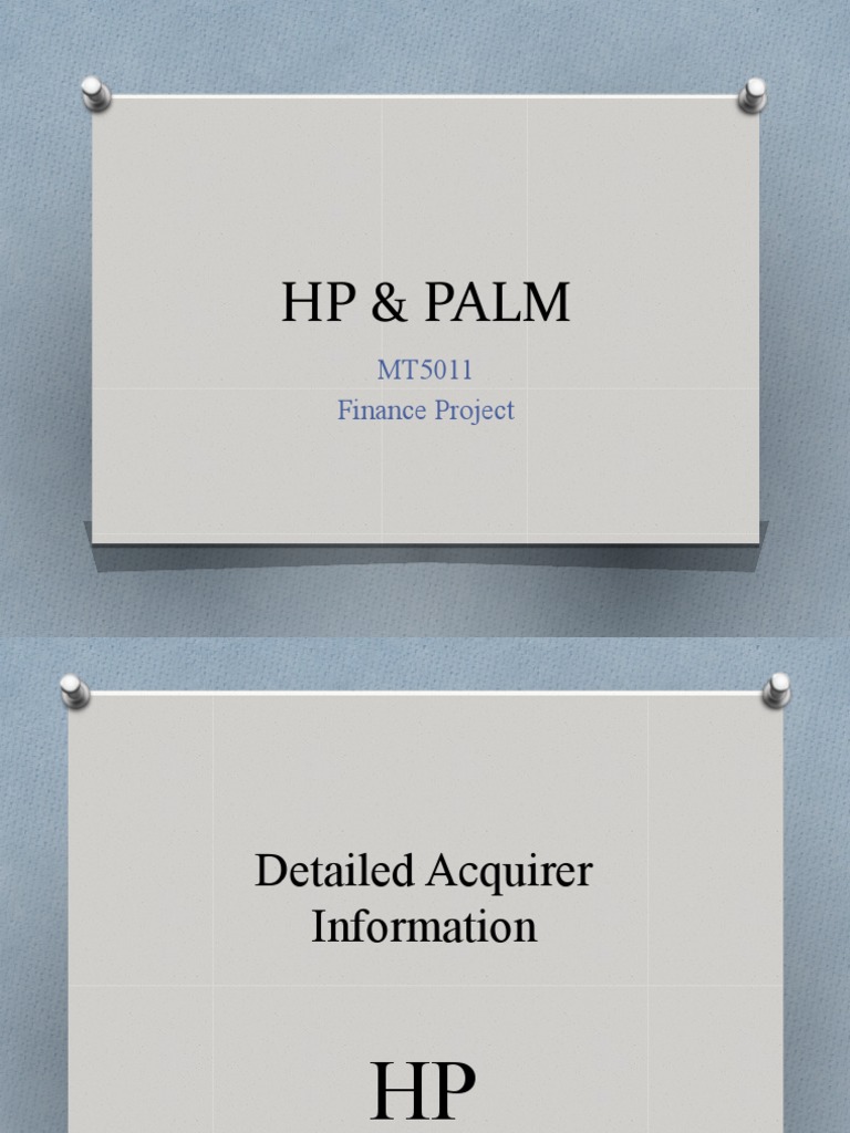 HP and Palm Finance Project Overview | PDF | Hewlett Packard | Computer ...