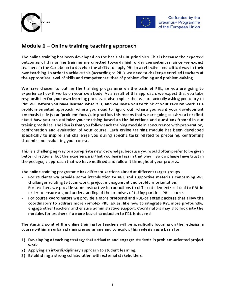PBL-Based Online Training for Teachers | PDF | Educational Technology ...