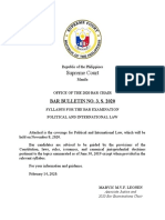 Philippines 2020 Bar Exam Syllabus for Political and International Law