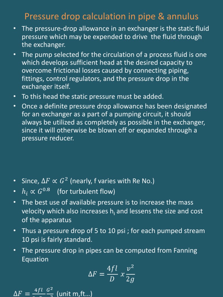 Pressure Drop Calculation in Pipe & Annulus | Download Free PDF | Fluid ...