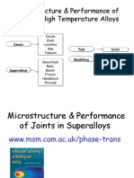 Microstructure & Performance of Joints in High Temperature Alloys