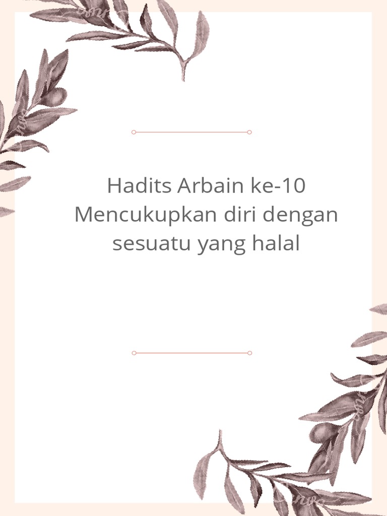 Hadits Arbain ke-10: Halal dan Doa | PDF