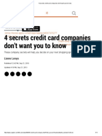4 Secrets Credit Card Companies Don't Want You to Know