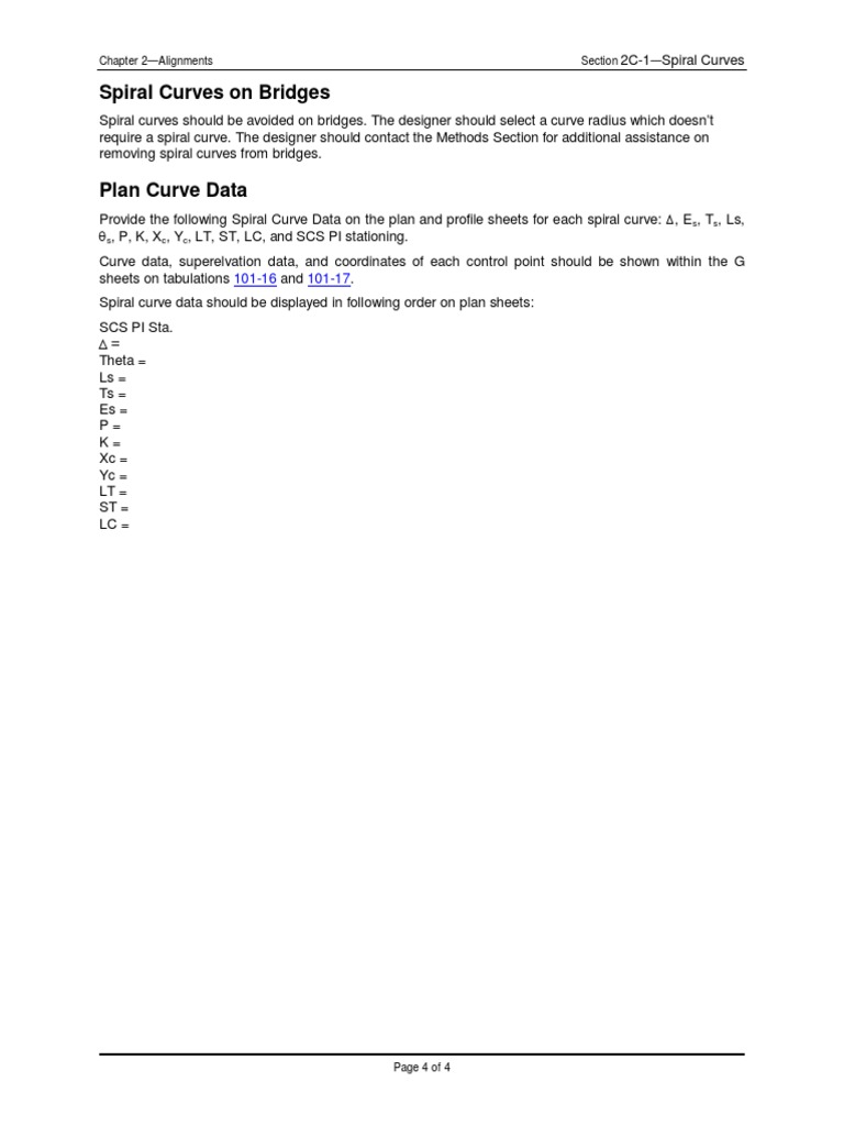 Avoiding Spiral Curves on Bridges | PDF | Teaching Methods & Materials ...