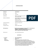 Sample CV Civil Engineer Construction Manager Download for Free