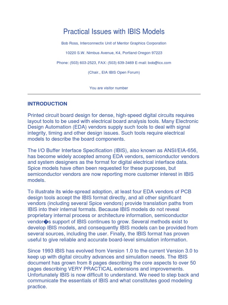 Practical Issues With IBIS Models | PDF | Business | Computers