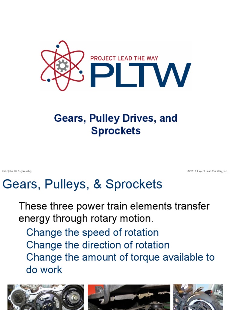 Gears, Pulley, Drives and Sprockets PDF Gear Classical Mechanics