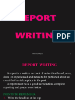 Xii W.S. PPT of Report Writing