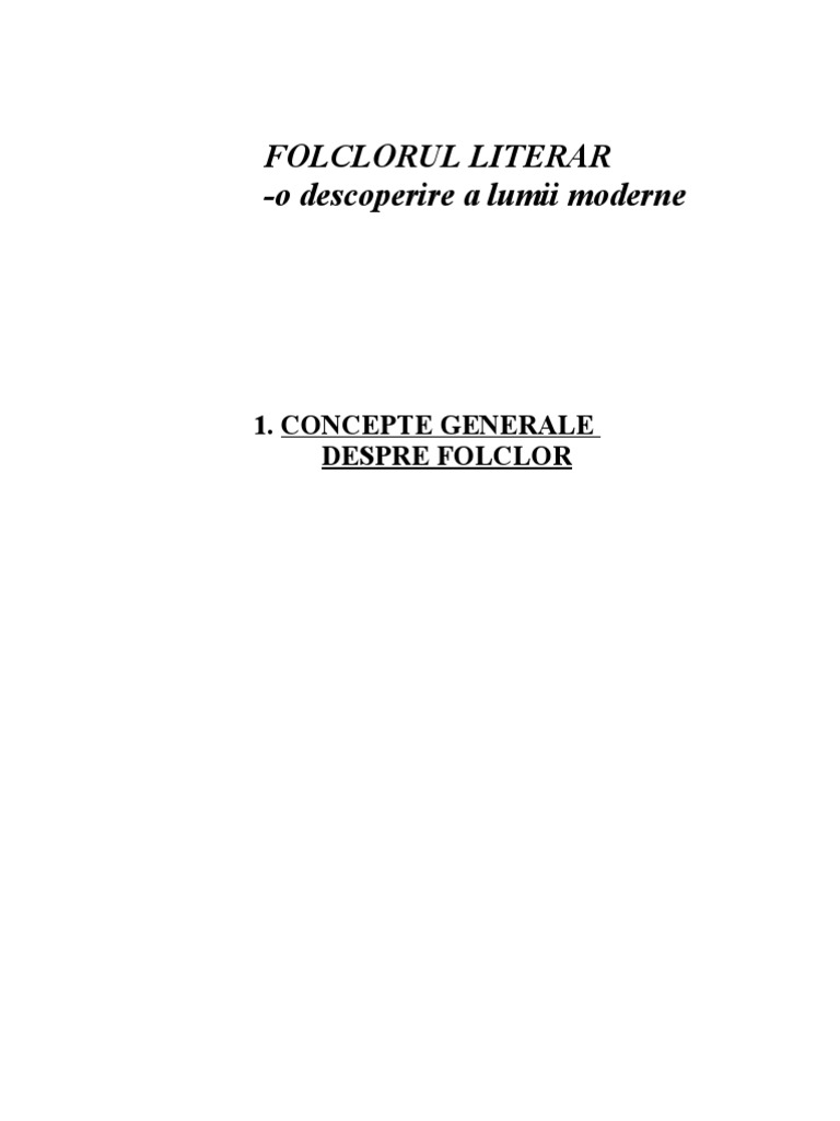 Folclorul Literar