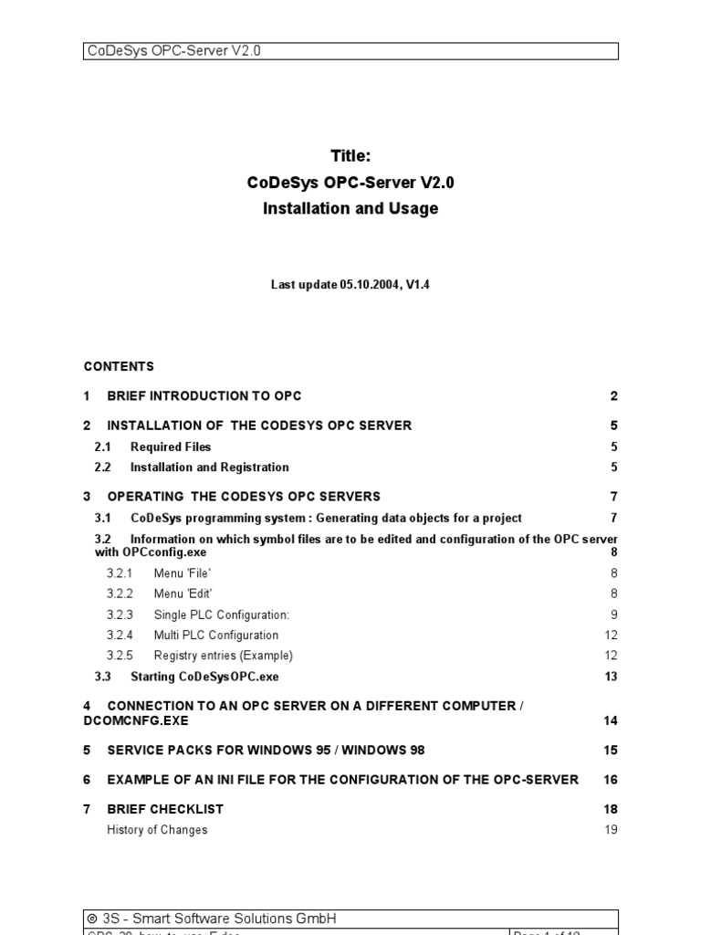 CoDeSys OPC-Server V2.0 Guide | PDF | Component Object Model | Windows ...