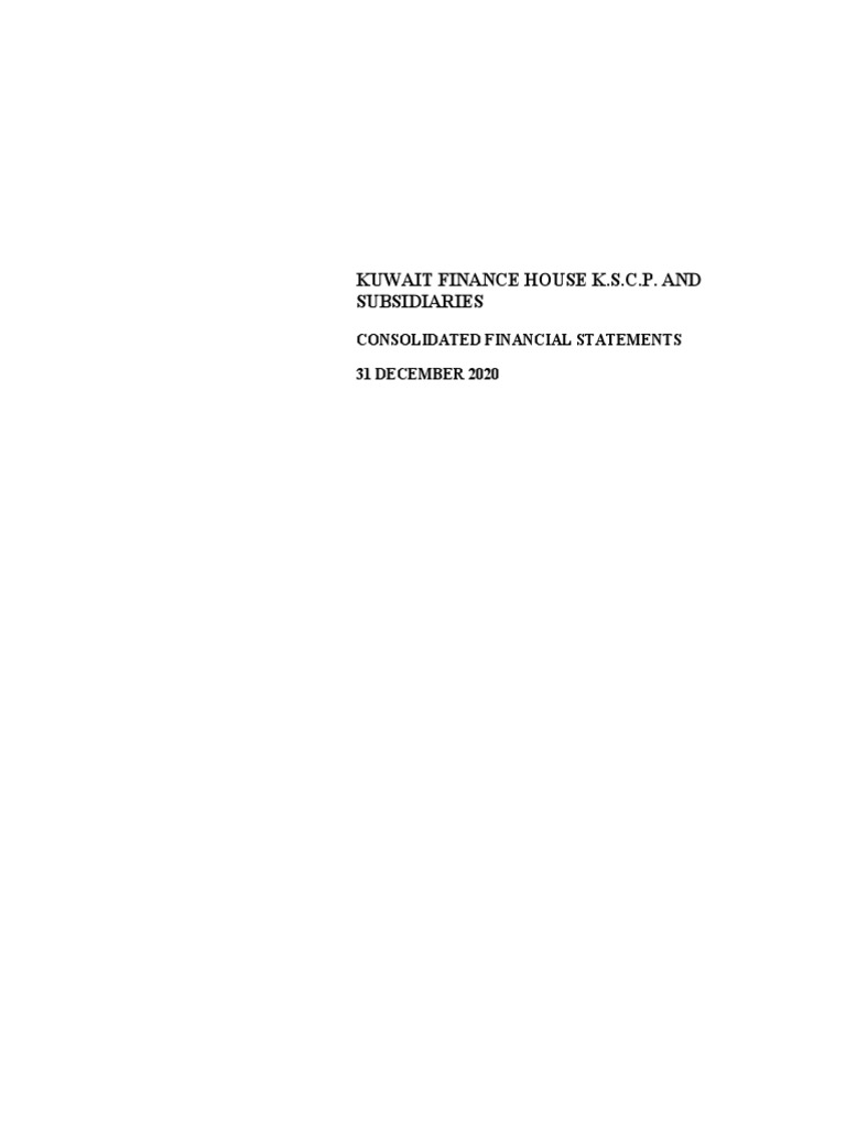 Kuwait Finance House 2020 Financials | PDF | Goodwill (Accounting ...