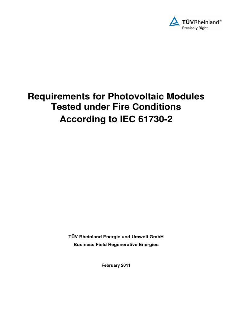 IEC 61730-2 Fire Test Requirements | PDF | Solar Panel | Fires