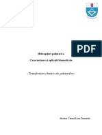 Transformari Chimice Ale Polimerilor-: Hidrogeluri Polimerice Caracterizare Şi Aplicaţii Biomedicale