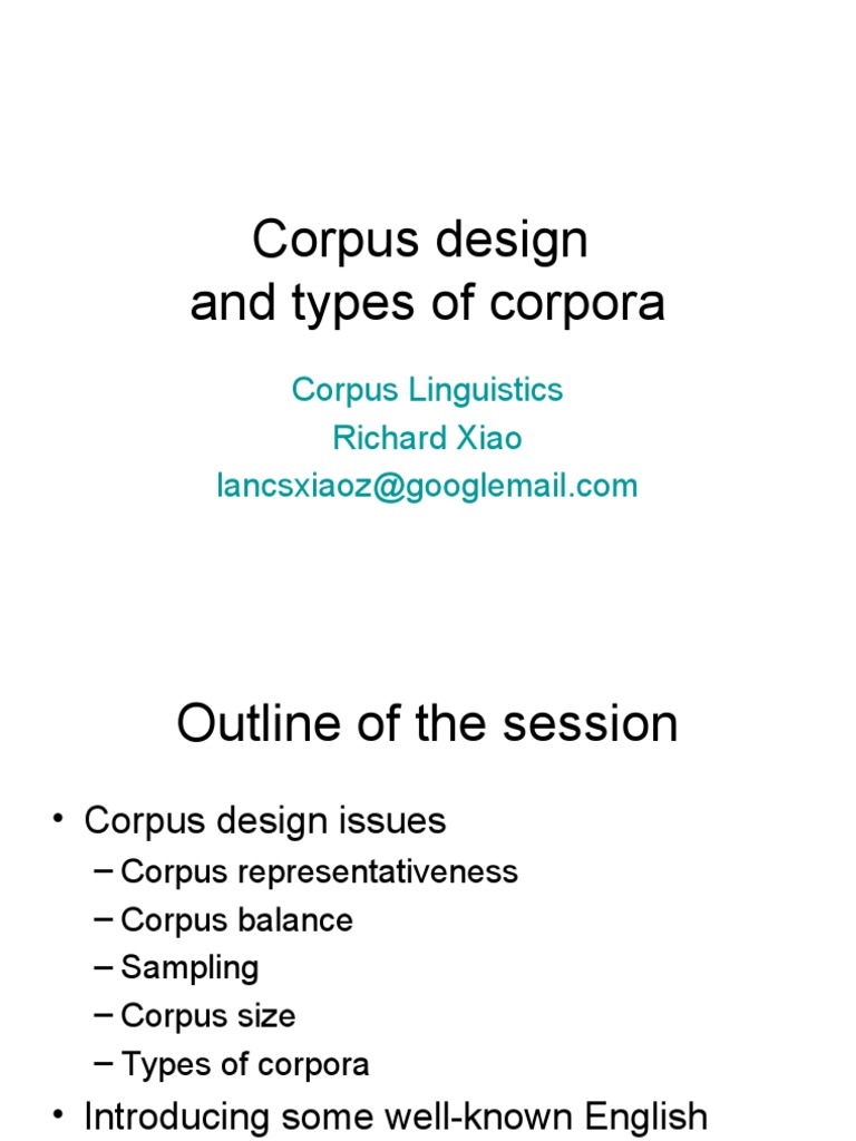 Corpus Design and Types of Corpora | PDF | Sampling (Statistics ...