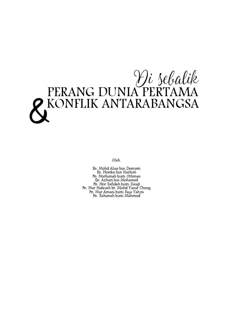 Konflik Antarabangsa Perang Dunia Pertama Di Sebalik Pdf