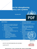 WHO Tools For Strengthening Emergency Care Systems: November 2019