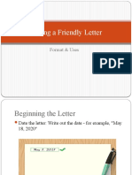Writing A Friendly Letter