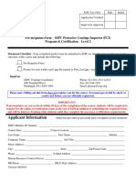 Pre-Requisite Form - SSPC Protective Coatings Inspector (PCI) Program & Certification - Level 2