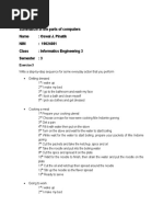 English Summarize of The Parts of Computers Name: Oswal J. Pinatik NIM: 19024081 Class: Informatics Engineering 3 Semester: 3