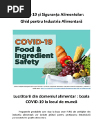 COVID-19 și Siguranța Alimentelor - Lucrătorii din domeniul alimentar : boala COVID-19 la locul de muncă 
