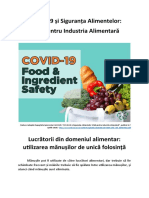 COVID-19 și Siguranța Alimentelor - Lucrătorii din domeniul alimentar