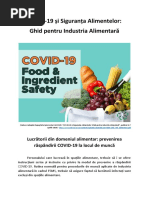COVID-19 și Siguranța Alimentelor - Lucrătorii din domeniul alimentar: prevenirea răspândirii COVID-19 la locul de muncă