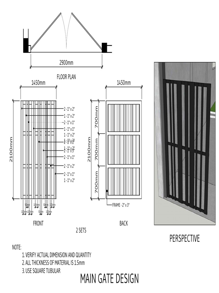 Main Gate and Sub-Gate Design Plans | PDF | Teaching Mathematics | Nature