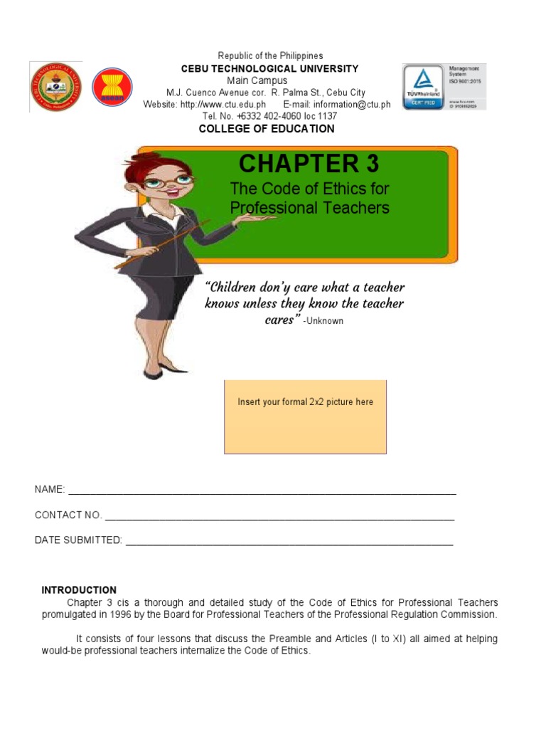CHAPTER 3 - The Teaching Profession | PDF | Teachers | Preschool