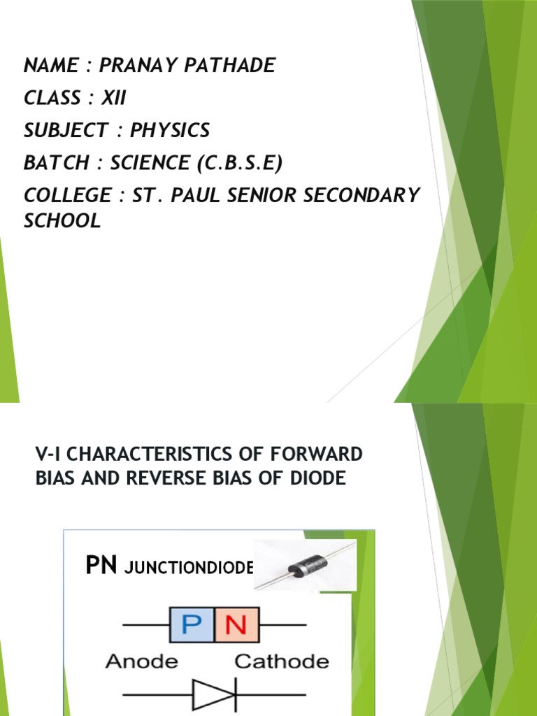 Vi Characteristics of PN Junction Diode PDF PN Junction Diode