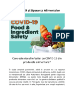 COVID-19 și Siguranța Alimentelor - Care este riscul infecției cu COVID-19 din produsele alimentare?