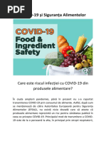 COVID-19 și Siguranța Alimentelor - Care este riscul infecției cu COVID-19 din produsele alimentare?