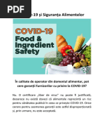 COVID-19 și Siguranța Alimentelor - În calitate de operator din domeniul alimentar, pot cere garanții furnizorilor cu privire la COVID-19? 