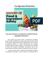 COVID-19 și Siguranța Alimentelor - Care este riscul de a te contamina cu COVID-19 de pe ambalajele alimentare? 
