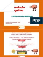 Estimulação Cognitiva - Caderno de Atividades - Por Daniela Cristina