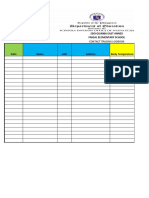 Sdo Guimba East Annex Faigal Elementary School: Contact Tracing Logbook