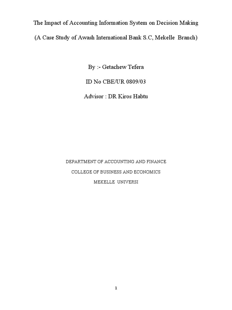 Impact of AIS on Decision Making at Awash Bank | PDF | Information ...