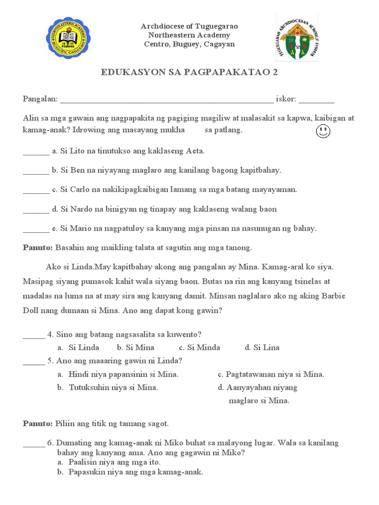 ESP 2 2nd Assessment | PDF