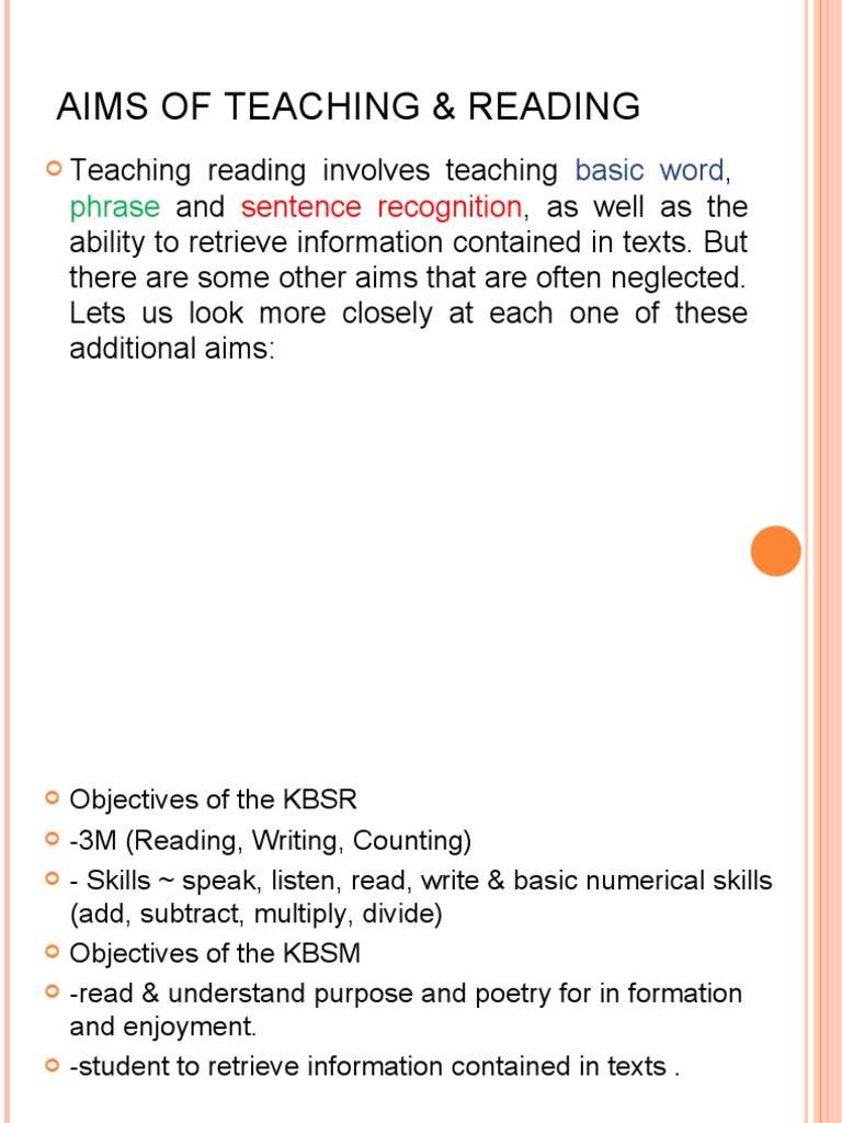 Developing Effective Reading Skills A Comprehensive Look at the Objectives and Additional Aims