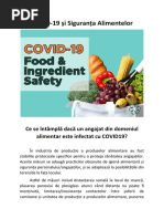 COVID-19 și Siguranța Alimentelor - Ce se întâmplă dacă un angajat din domeniul alimentar este infectat cu COVID19? 