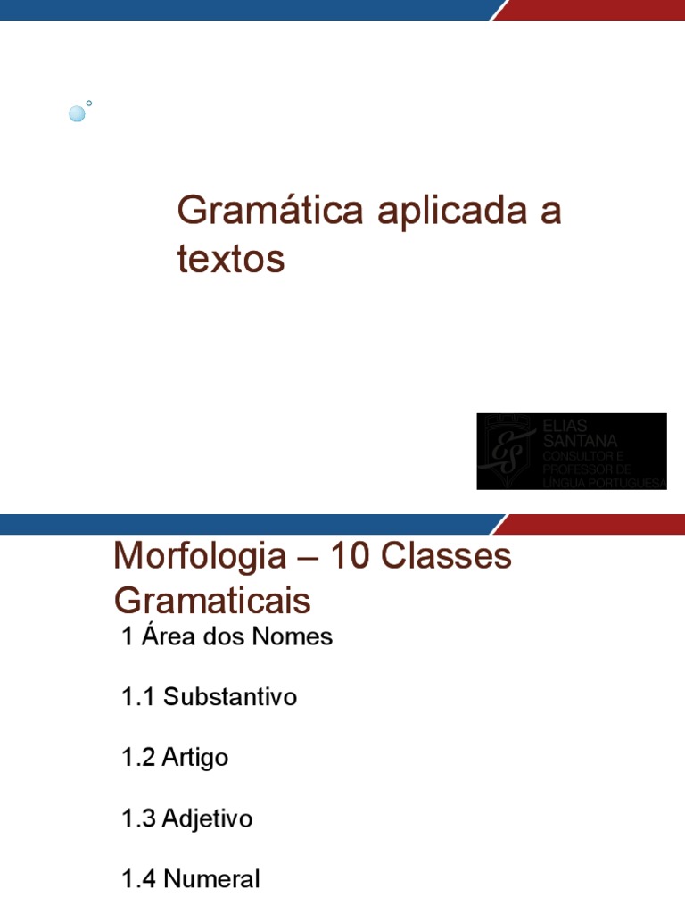 Gramática Aplicada a Textos: Morfologia | PDF